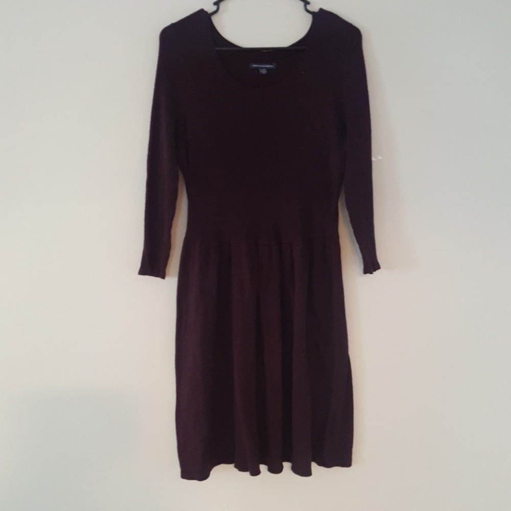 3/4 Sleeve Fit and Flare Sweater Dress